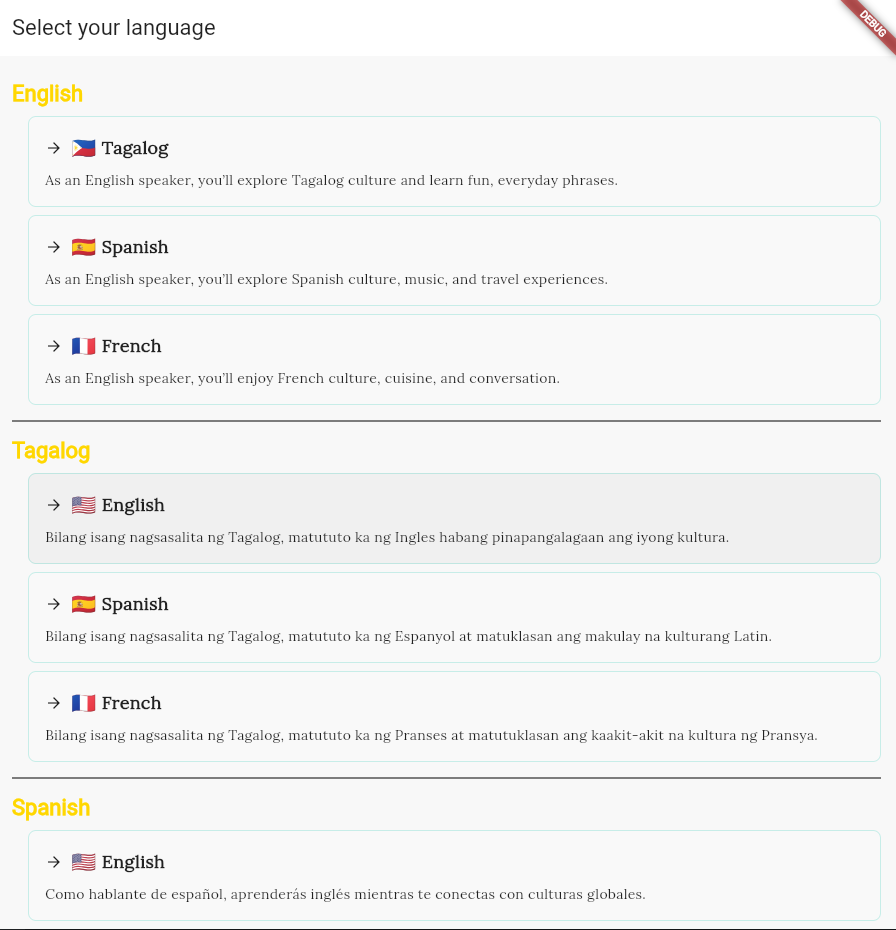 Divinari Language Selection 1